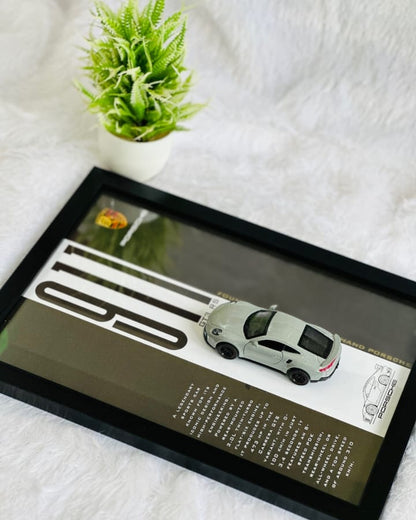 1:43 A4 Size Porsche Car Frame ( Metal car with openable doors )