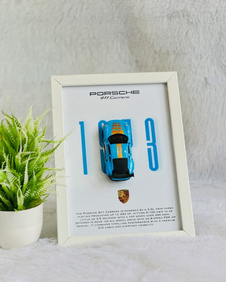 1:64 A5 Size Porsche Car Frame ( Metal car with openable doors and trunks )
